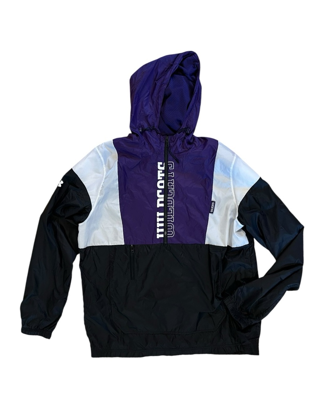 Under Armour Northwestern Wildcats 1/4 Zip Pullover Mens Large Lightweight Hood